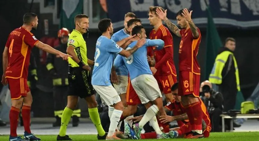  Римското дерби донесе тензии, спектакуларни кореографии, но не и голови!