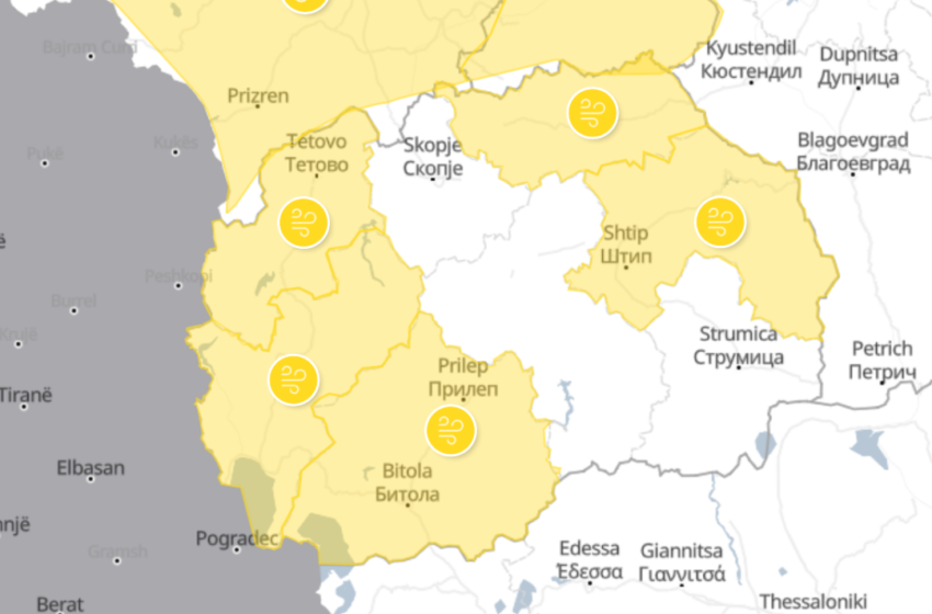  Метео аларм издаден денеска за Македонија: Ќе дува силен ветер