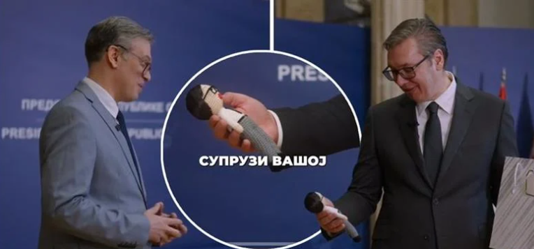  ВУЧИЌ СЕ СРЕТНА СО СВОЈОТ ДВОЈНИК: Од него доби и подарок