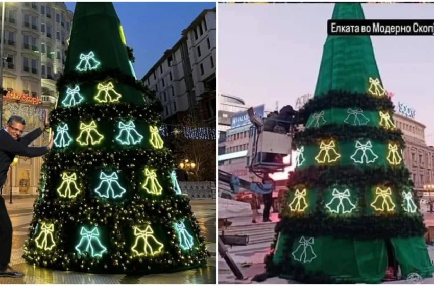  Туристи од целиот свет се потсмеваат на новогодишната елка во Скопје: „Страшно, грдо за гледање“