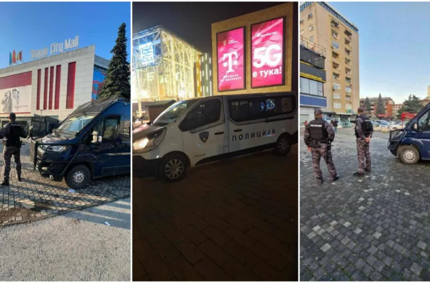 Специјални единици на плоштади и трговски центри низ Скопје