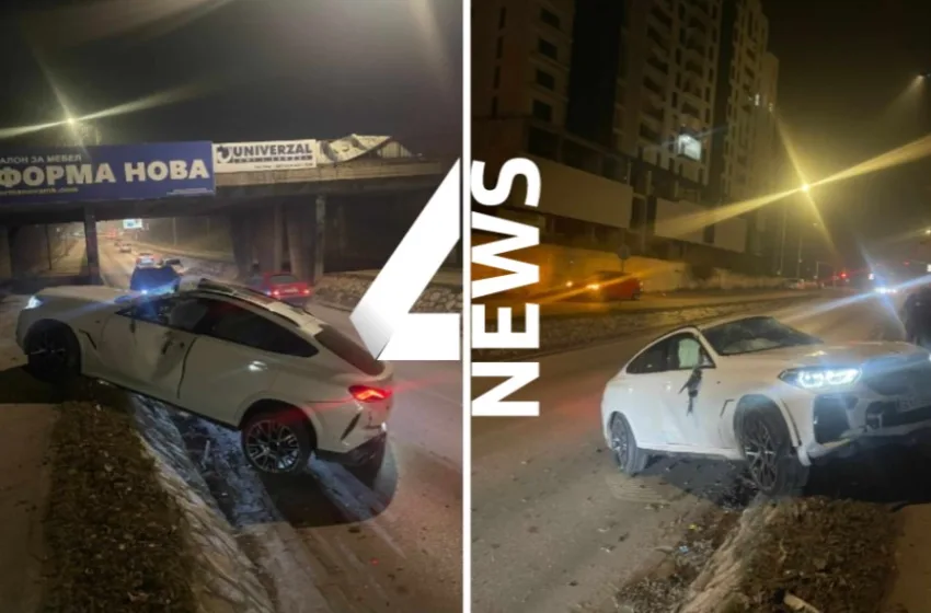 ВИДЕО: Несреќа во Бутел, БМВ престигнувало две возила а потоа изгубило контрола – возачот избегал!