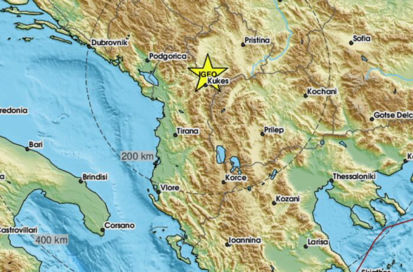  Земјотрес почувствуван вечерва во Тетово и Гостивар, јачината 3,4 степени – епицентар во Албанија