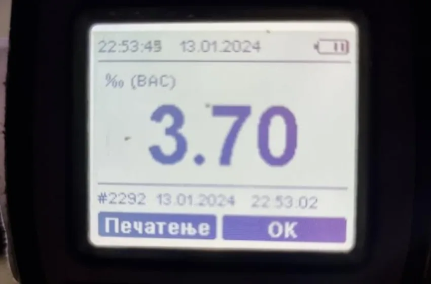  Скопјанец фатен како возило со 3,7 промили алкохол во крвта
