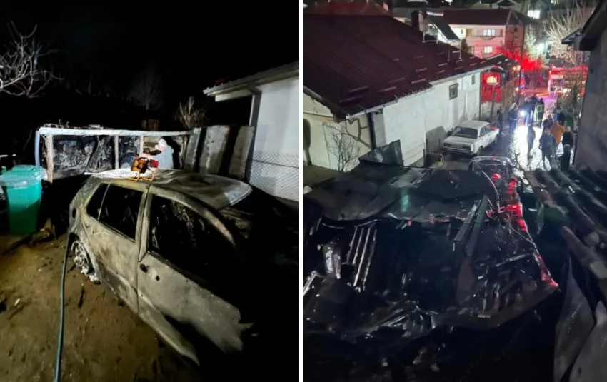  МВР со детали за пожарот во Кавадарци – опожарени трактор, Голф 4, два велосипеди…