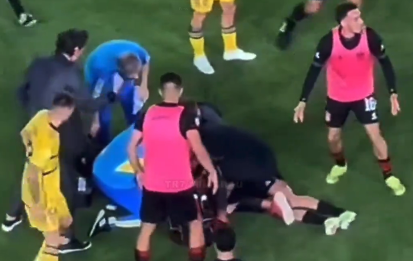  ВОЗНЕМИРУВАЧКО ВИДЕО: Фудбалер колабирал и почнал да се тресе, натпреварот веднаш прекинат