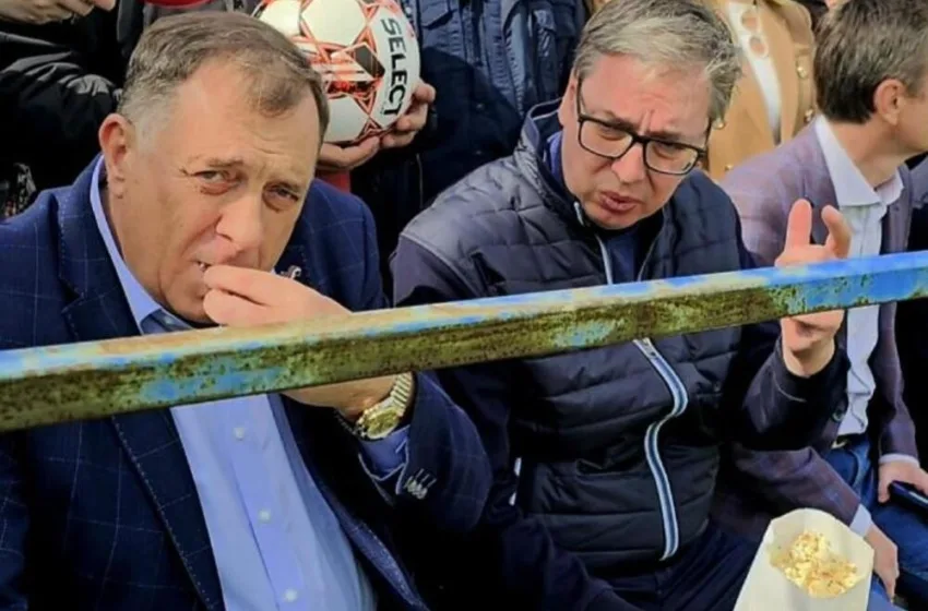  МИЛОРАД ДОДИК ЈАДЕШЕ ОД ПУКАНКИТЕ НА ВУЧИЌ: Српскиот претседател објави слика со Додик од Памбуковица и се пошегува (ФОТО)