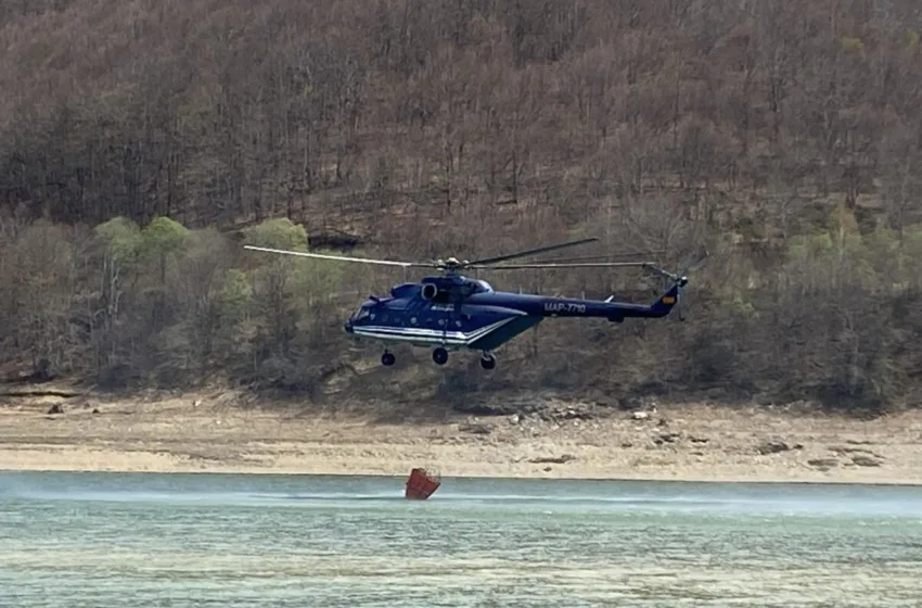 Полицискиот хеликоптер исфрли над 15 тони вода, локализиран пожарот во атарот на село Жировница