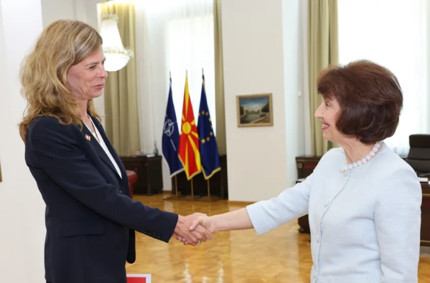 Средба на претседателката Сиљановска Давкова со амбасадорката на Швајцарија, Вероник Халман Марти